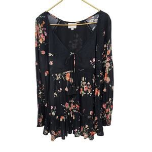 Jade Johnny Was‎ Boho Floral Top Medium Oversized Style l17619-1